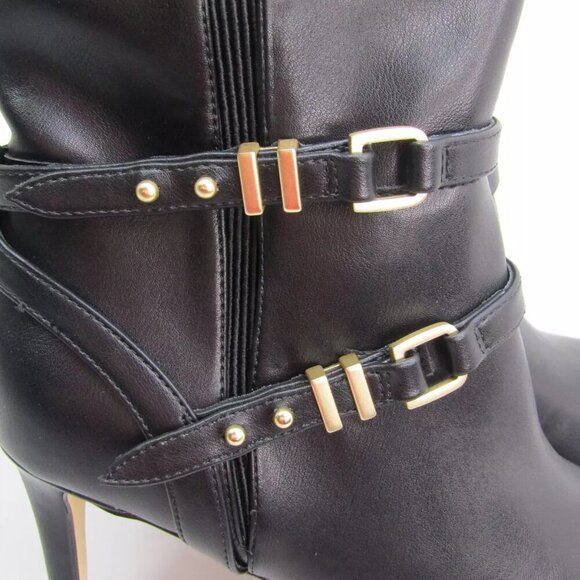 NEW WHITE HOUSE BLACK MARKET  Tall Double Buckle Boot Pointed Toe Black Size 8 - Picture 7 of 10